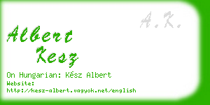 albert kesz business card