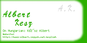 albert kesz business card